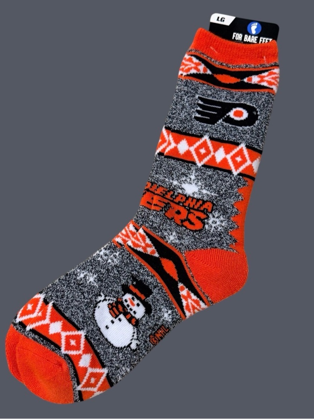 For Bare Feet NHL Philadelphia Flyers Holiday Socks